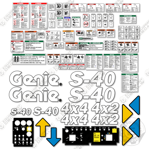 Fits Genie S-40 Decal Kit Stick Boom (S4003-7001 to 7182)