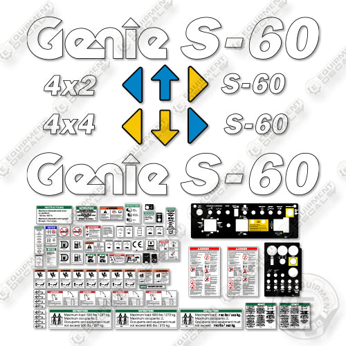 Genie S60 Decal Kit (SN: 02575-3099) Boom Lift - Aftermarket Kit
