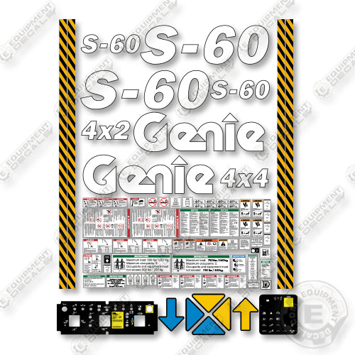 Genie S60  Decal Kit Boom Lift (SN: 09154-21000) - Aftermarket Kit