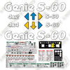Image of Genie S60 Decal Kit (SN: 6830-09153) Boom Lift - Aftermarket Kit
