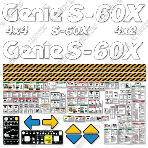 Fits Genie S-60X Decal Kit Boom Lift S6010-21001 To S6013-26295