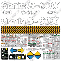 Fits Genie S-60X Decal Kit Boom Lift S6010-21001 To S6013-26295