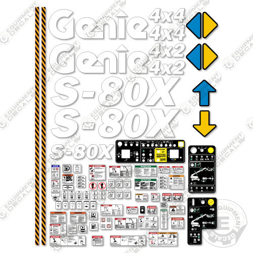 Fits Genie S-80X Decal Kit Boom Lift S80H-14098 TO S80H-15000