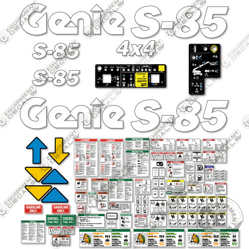 Fits Genie S-85 Decal kit Boom Lift (S8516H-13258 to S8516H-13999)
