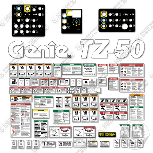 Fits Genie TZ-50 Decal Kit Aerial Lift (TZ004-001 To TZ004-583)