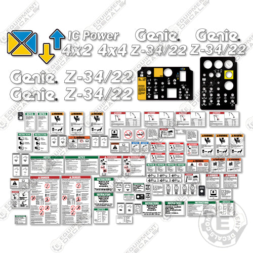 Fits Genie Z34/22 Decal Kit Boom Lift (SN: 3578 to 9806)