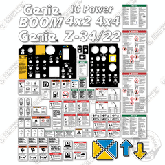 Fits Genie Z34/22 Decal Kit Boom Lift Z3416F-10689 To Z3416F-11999