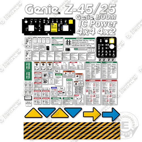 Fits Genie Z-45/25 Decal Kit Boom Lift (FITS SN: 22431-26999)
