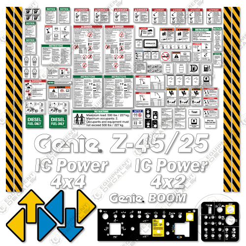 Fits Genie Z-45/25 Decal Kit Boom Lift (FITS SN: 16867-21178)