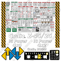 Fits Genie Z-45/25 Decal Kit Boom Lift (FITS SN: 16867-21178)