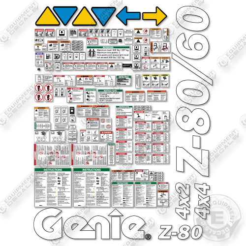 Genie z80 60 Z80H-6400 And Up Decal Kit Articulated Boom Lift - Aftermarket Kit