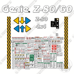 Fits Genie Z-80/60 Decal Kit Telescopic Boom Lift (Z8003-101 to Z8016-5829)