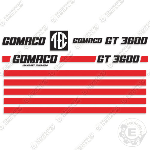 Gomaco GT 3600 Paver Decal Kit