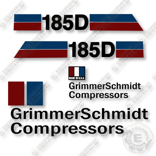 GrimmerSchmidt 185D Decal Kit Pull-Behind Compressor - Aftermarket Kit