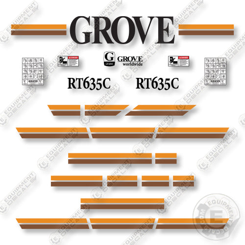 Grove RT635C Decal Kit Crane - Aftermarket Kit