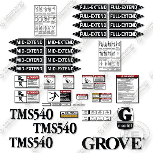 Fits Grove TMS540 Decal Kit Crane