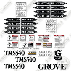 Fits Grove TMS540 Decal Kit Crane
