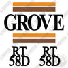 Image of Grove RT58D Counterweight Decals Decal Kit Crane Aftermarket Kit