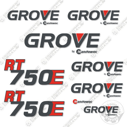 Fits Grove RT750E Decal Kit Crane – Equipment Decals