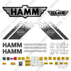 Fits HAMM H11ix Vibratory Roller Decal Kit