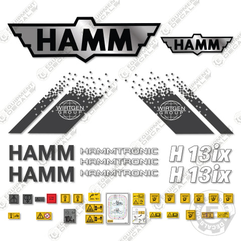 Fits HAMM H13ix Vibratory Roller Decal Kit
