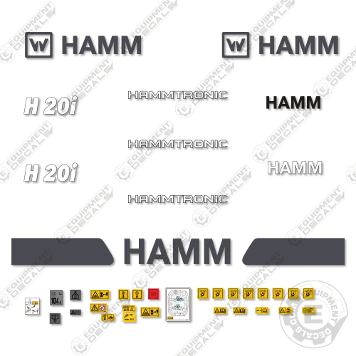 Fits HAMM H20i Decal Kit Soil Compactor Roller