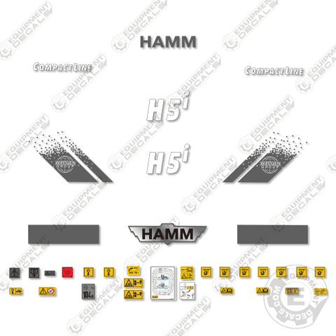Fits HAMM H5i Decal Kit Vibratory Roller