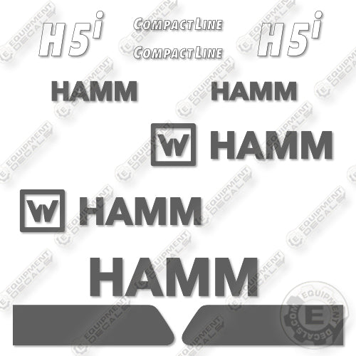 Fits HAMM H5i Decal Kit Vibratory Roller - New Style!