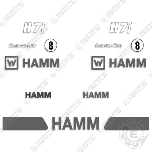 Fits HAMM H7i Decal Kit Vibratory Roller - Newer Style