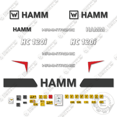 Fits HAMM HC120i Decal Kit Soil Compactor Roller