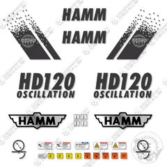 Fits HAMM HD120V Vibratory Roller Decal Kit