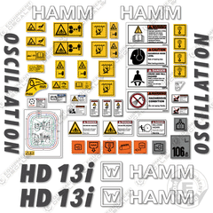 Fits HAMM HD13i Decal Kit Tandem Roller