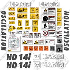 Fits HAMM HD14i Decal Kit Tandem Roller