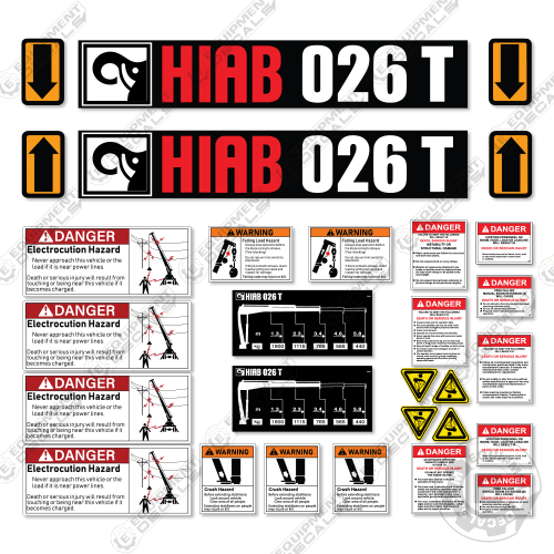 Fits Hiab 026T Decal Kit Crane