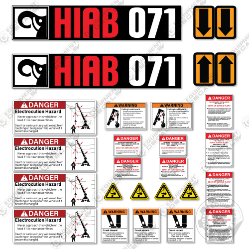 Fits Hiab 071 Decal Kit Crane – Equipment Decals