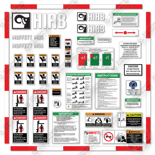Fits Hiab Moffett M55 Decal Kit Forklift