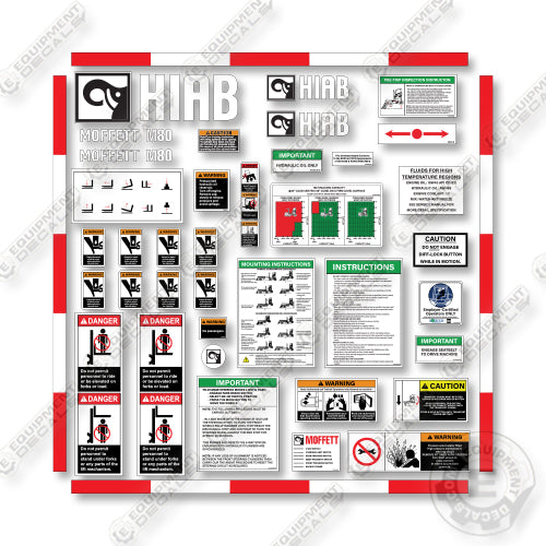 Hiab Moffett M80 Decal Kit Forklift - Aftermarket Kit