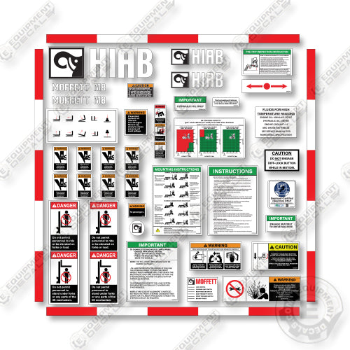 Hiab Moffett M8 Decal Kit Forklift - Aftermarket Kit