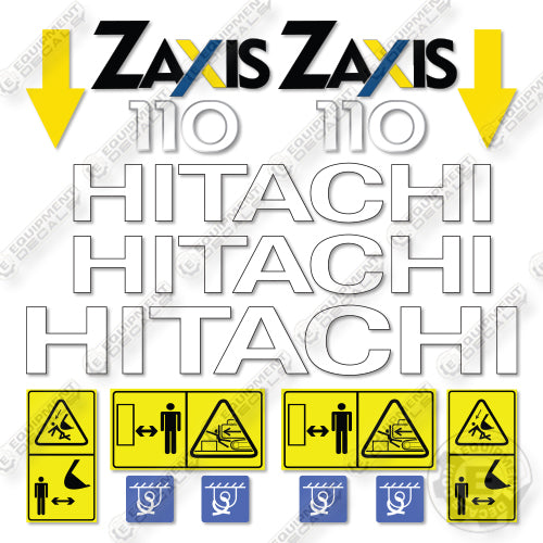 Hitachi ZX110M-1 Decal Kit Excavator - Aftermarket Kit