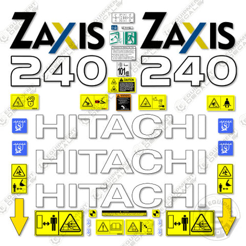 Fits Hitachi 240 Decal Kit Z-Axis Excavator