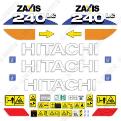 Fits Hitachi ZX240LC Decal Kit Z-Axis Excavator