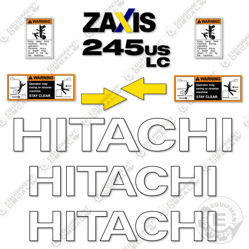 Fits Hitachi ZX245USLC-5N Decal Kit Excavator – Equipment Decals