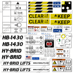 Fits Hybrid HB-1430 Decal Kit Scissor Lift