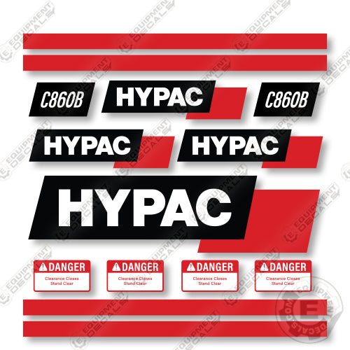 Hypac C860B Decal Kit Smooth Drum Vibratory Roller - Aftermarket Kit