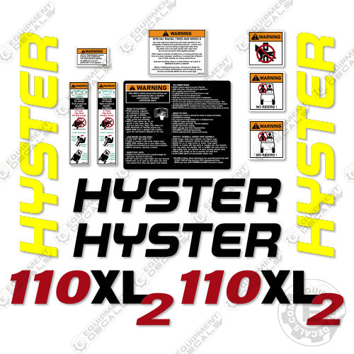 thumbnail image 2 of Hyster Forklift Decal Kit (2 Full Sets) – Fits S50FT, S50XM – Includes Safety Decals 2 of 2