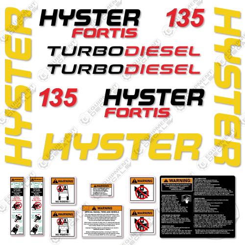 Forkift Lettering Fits Hyster 135 Fortis Decal Kit Forklift – Equipment Decals
