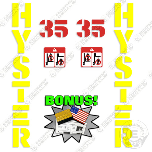 Fits Hyster 35 (Older Style) Decal Kit Forklift