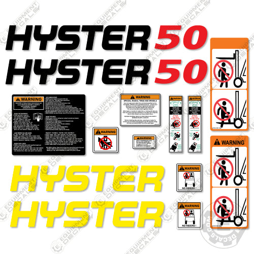 Hyster 50 With Warnings Decal Kit Forklift -Aftermarket Kit
