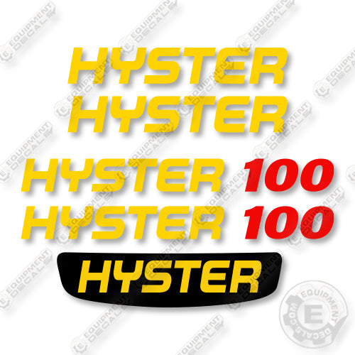 Hyster E100XN Decal Kit Forklift  - No Warnings - Aftermarket Kit