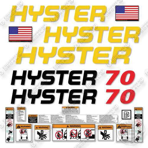 Hyster H70XM Decal Kit Forklift -Aftermarket Kit